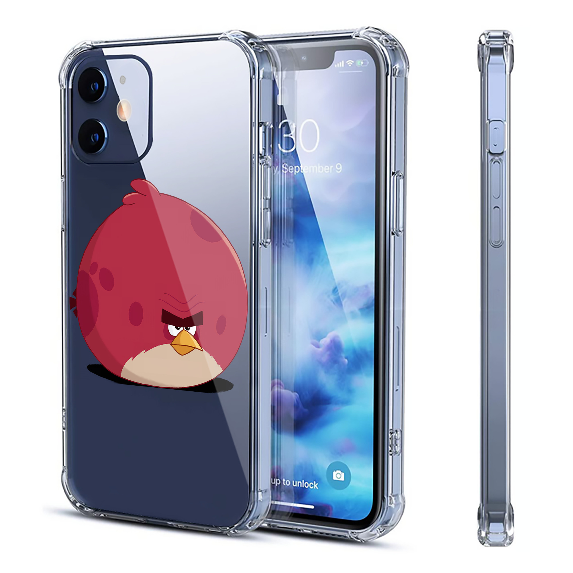 （画像用） Angry Birds アングリーバード 【iPhone 12シリーズ対応】透明スマホケース（クリアソフトケース）